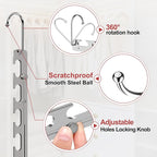 5 Pack Space Saving Hangers for Clothes, 6 to 9 Holes Expandable Heavy Duty Metal Hangers 80 Lbs Capacity, Magic Smart Hanger Closet Space Saver, Closet Organizers and Storage - Image 8