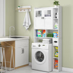 Vabches Over The Toilet Storage Cabinet with Doors and Shelves, White - Image 4