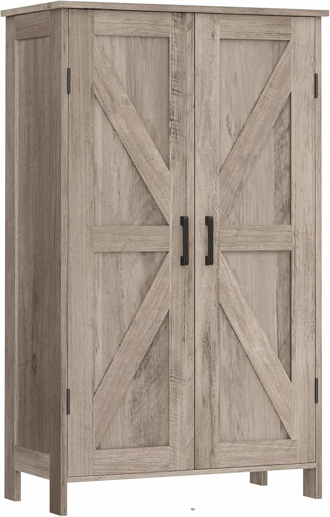 Homleke 43.3" H Farmhouse Bathroom Storage Cabinet with Adjustable Shelves - Image 9