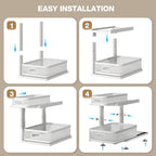 2 Pack Under Sink Organizer With Next-Gen Ball-Bearing Slides,2-Tier Precision Mesh Pull Out Cabinet Drawers Storage for Bathroom&Kitchen,Height Adjustable Shelf,Rust-resistant-Patent Pending - Image 5