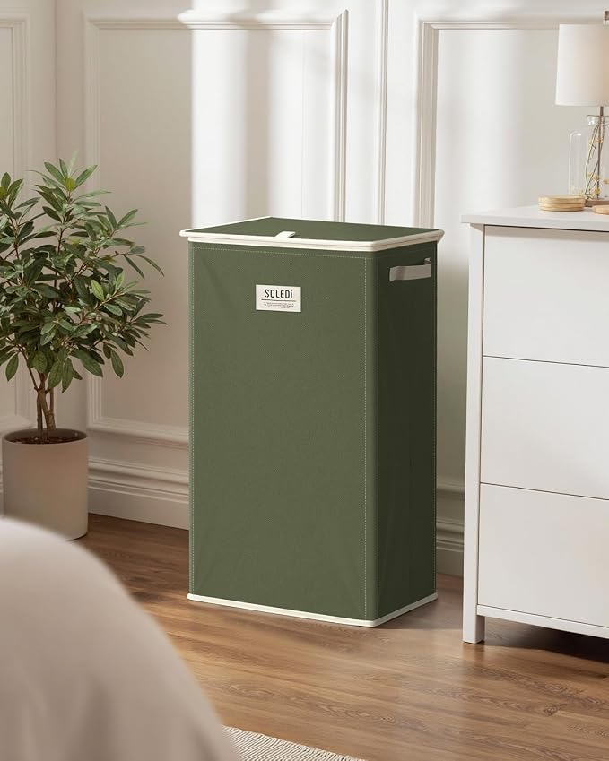 SOLEDI 100L Laundry Hamper with Lid, Large Collapsible Laundry Basket - Image 7