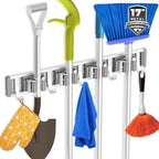 reliahom Broom Holder Wall Mount Mop Hanger Tools organizer 4Racks 5Hooks by reliahom