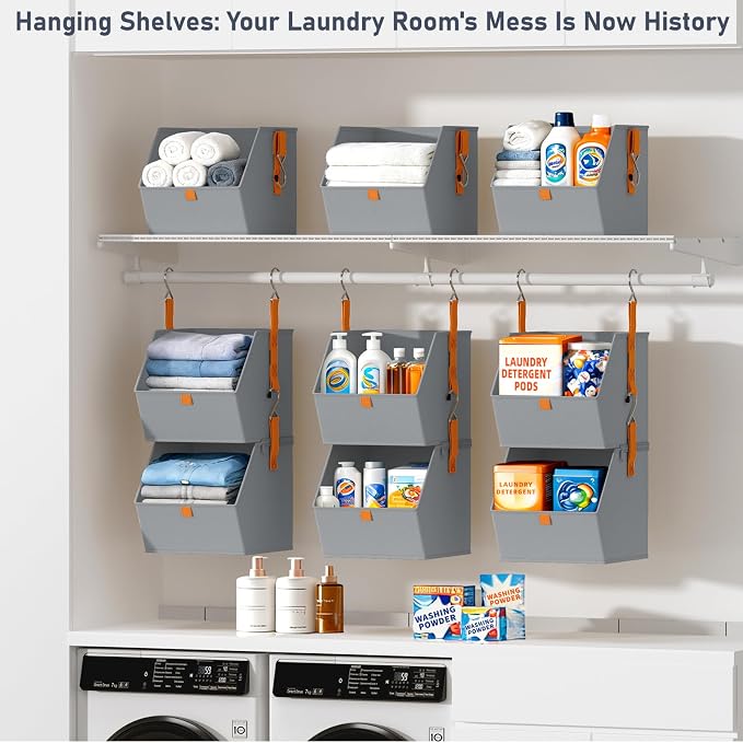 DIMJ 4-Tier Hanging Closet Organizer, Modular Bins for RVs and Small Spaces - Image 6