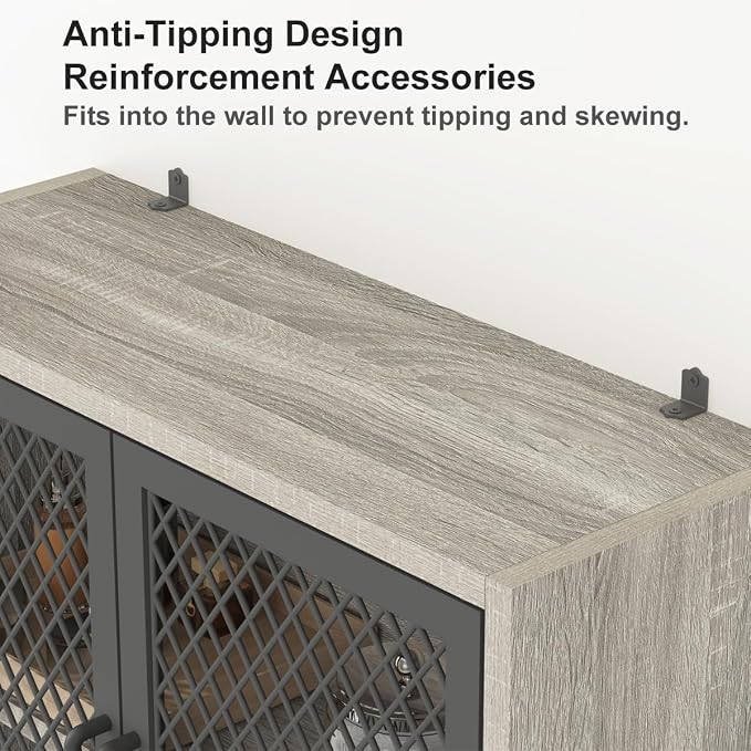 Launica 65 Inch Over The Toilet Storage Cabinet Wood and Metal Light Grey - Image 7