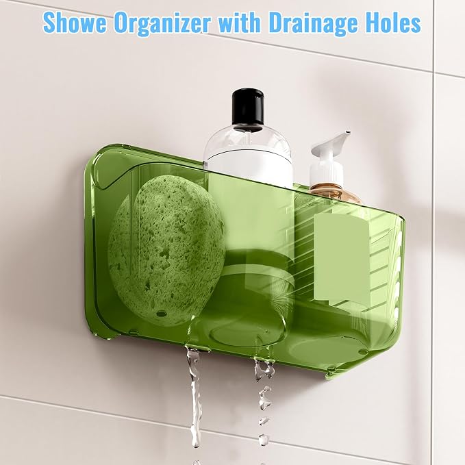 CGBE 2-Pack Cabinet Door Organizer, Self Adhesive Bathroom Shelves, Green - Image 4