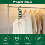 15 Pack Space Saving Hanger Holders, Sturdy Plastic Clothes Hangers, Multiple Shirt Hanger, Vertical Closet Hangers with 5 Holes for College Dorm Room, Closet Organizers and Storage - Image 3