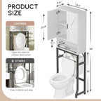 USHOWER White Over The Toilet Storage Cabinet with Barn Doors - Image 2