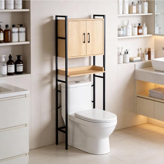 Karl home Over The Toilet Storage Cabinet, Bathroom Space Saver Organizer - Image 8