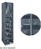 8 Tier Clear PVC Hanging Organizer With Zipper, Sweater Storage Shelves With Cover, Shoe Organizer for Closet, Grey - Image 7