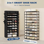 Mavivegue Shoe Rack with Cover, 10+1 Tier Tall Shoe Storage - Image 4