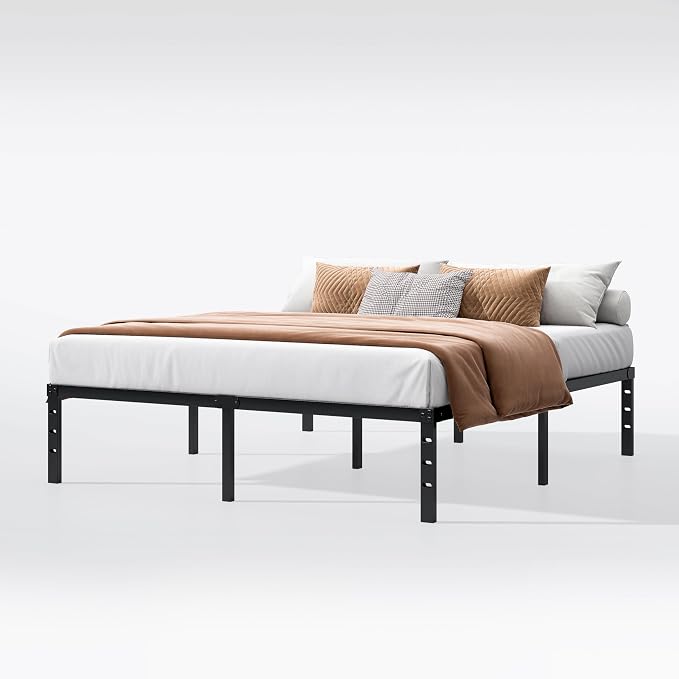 Hafenpo 14 Inch Queen Bed Frame - Sturdy Metal Platform Queen Size, No Box Spring Needed, Heavy Duty, Easy Assembly, Strong Bearing Capacity, Under Bed Storage, Black - Image 9