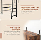 Over The Toilet Storage Cabinet,23.6" W Bathroom Organizer, Brown - Image 6