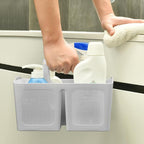 ALINK Portable Shower Caddy Basket with Compartments, Plastic Divided Cleaning Caddy Organizer Storage Tote with Handle for Bathroom, College, Dorm Room Essentials, Light Gray - Image 4