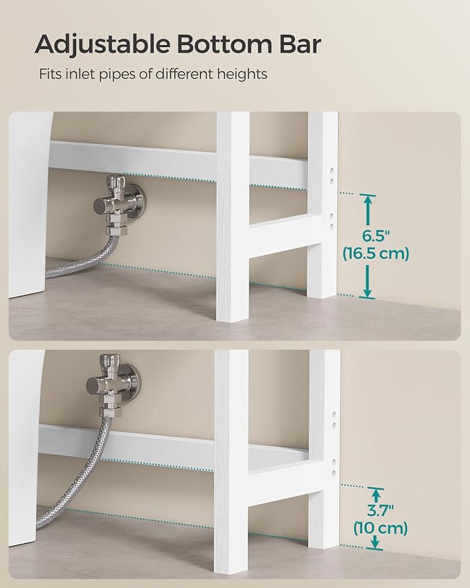 SONGMICS 4-Tier Bamboo Over The Toilet Storage, Adjustable Shelf, 72.8''H - Image 5