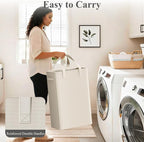Optish 50L Slim Laundry Hamper, Baby Hamper for Nursery with Handles, Narrow Laundry Basket for Dorm, Bedroom, Living Room, Collapsible Laundry Basket, White - Image 5