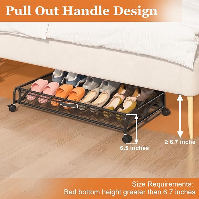 Under Bed Shoe Storage, Rolling Under-bed Storage Containers - Image 7