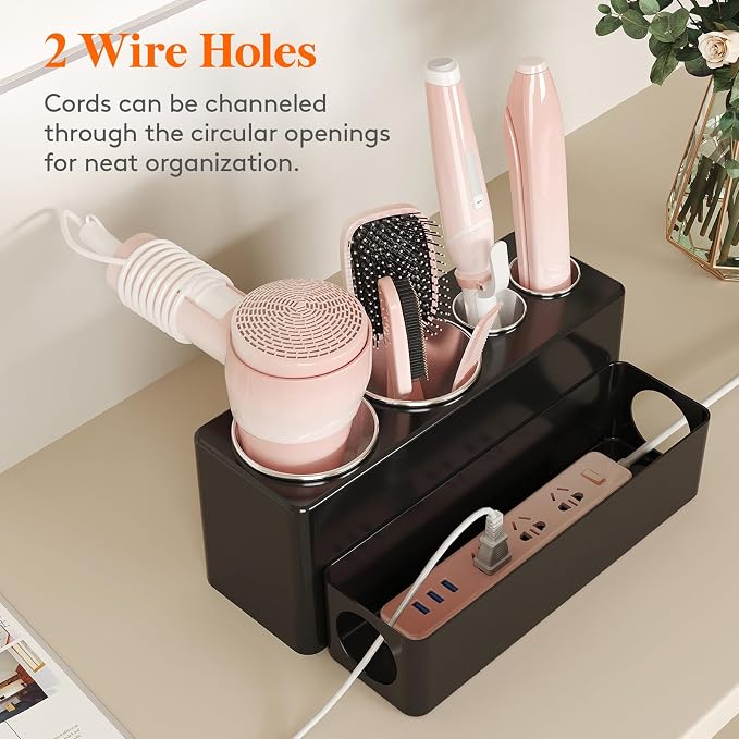 Lifewit Hair Tool Organizer Dryer Holder Countertop with 4 Cups, Black - Image 5