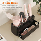 Lifewit Hair Tool Organizer Dryer Holder Countertop with 4 Cups, Black - Image 5