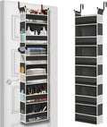 Over The Door Hanging Organizer 6-Shelves and 12 Side Pockets, Over The Door Storage Organizer, Back of Door Organizers for Baby Accessories and Children's Toys (13"x5"x54", Black) by ROOMTALK