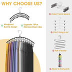 Upgrade 6 Pcs Skirt Pants Hangers with Clips, Metal Legging Organizer Black - Image 6