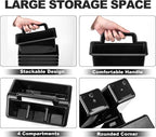 Plastic Caddy With Handle,Protable Classroom Craft Caddy, 6-pack Storage Caddy For Pencil,Pen,Craft Tools (Black) - Image 3