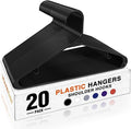 HOUSE DAY Black Plastic Hangers 20 Pack, Slim Space-Saving Clothes Hangers by HOUSEDAY