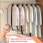 Clear Garment Bags Clothes Covers (set of 12) Clothes Storage Bag Clothes Storage Bag Hanging Travel Garment Bags with Zipper Gown Wedding Dress Garment Bag for Long Dresses - Image 5