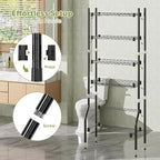 Simple Trending 4 Tier Over The Toilet Storage Rack, Bathroom Organizers and Storage Over Toilet with Adjustable Shelf and Basket, (Black) - Image 9