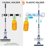 Broom Hanger Wall Mounted, 2PCS Mop and Broom Holder Wall Mount Garage Organization and Storage Stainless Steel Kitchen Tool Organizer Wall Hanger for Laundry Room Garden Garage Closet Kitchen - Image 5