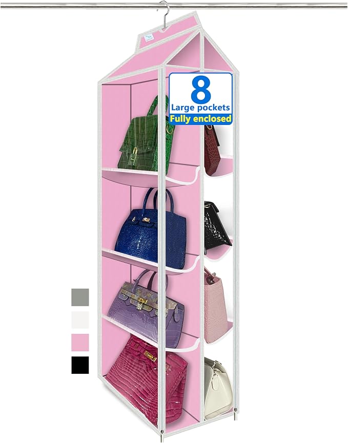 Purse Organizer for Closet, Heavy Duty Hanging Handbag Storage by Zebricolo