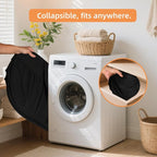 4 Pack Collapsible Laundry Baskets with Lid, Foldable Laundry Basket with 6 Pockets, Pop Up Laundry Hamper with Dual Handles, 99L Sturdy Clothes Hampers for Home, Dorm, Apartment, Travel, Black - Image 5