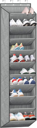 SLEEPING LAMB Over The Door Shoe Organizer for Closet with Large Deep Pockets, Narrow Shoe Rack for Door Hanging Boots Storage, Grey by SLEEPINGLAMB