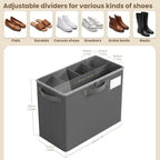 Varhomax Shoe Organizer Box for Closet, Small Fabric Storage Basket 2 Pack - Image 3