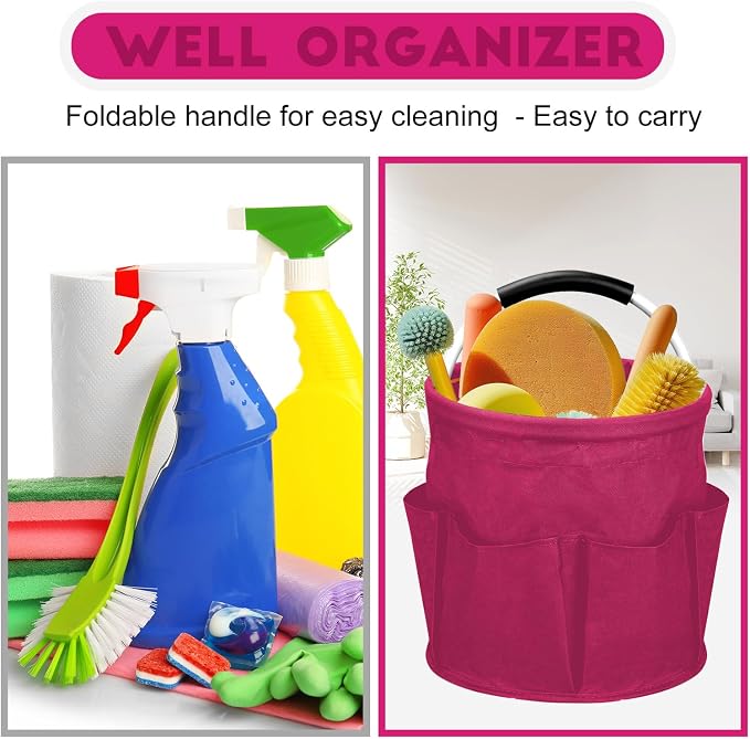 17L Cleaning Caddy for Cleaning Supplies with Handle,Cleaning Supplies Organizer Bucket for Home Garden - Image 6