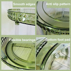 2 Tier Diamond Lazy Susan Bathroom Organizer Countertop, 9.25Inch Clear 360 Rotating Makeup Organizer for Cabinet, Kitchen, Pantry, Countertop, Bathroom, Skincare Perfume Organizer and Storage - Image 4