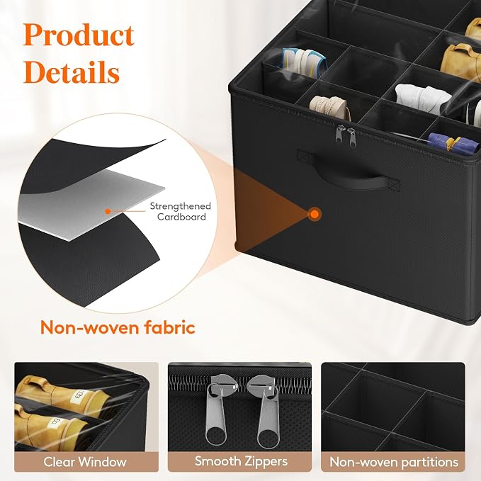Lifewit Shoe Storage Organizer for Closet, Holder Box, 1 Pack, Black - Image 3