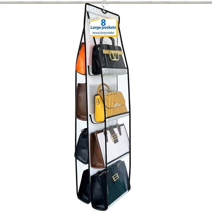 Purse Organizer for Closet, Heavy Duty Hanging Handbag Storage by Zebricolo