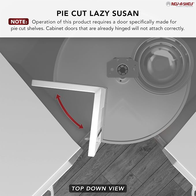 Rev-A-Shelf 28" Dual Tier Lazy Susan Organizer for Corner Cabinets, White - Image 6