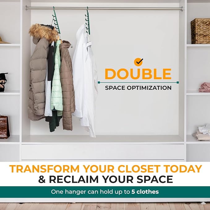 CraftyCrocodile Space Saving Hangers for Clothes - 6 in Pack, Heavy Duty Plastic, Multi Closet Space Savers for Shirts, Pants, Jeans, Sweaters - Hanger Organizer Space Saver - Image 7