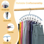 Volnamal Legging Organizer for Closet, Metal Yoga Pants Hanger w/Rubber Coated 2 Pack w/10 Clips Hold 20 Leggings, Hangers Space Saving Hanging Closet Organizer for Closet Organizers and Storage, Blue - Image 6