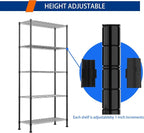 REGILLER 5-Wire Shelving Metal Storage Rack Adjustable Shelves,Standing Storage Shelf Units for Laundry Bathroom Kitchen Pantry Closet(Black,14.1" D x 30" W x 79" H) - Image 5
