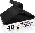 HOUSE DAY Black Plastic Hangers 40 Pack, Slim Space-Saving Clothes Hangers by HOUSEDAY