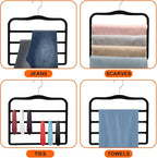 2-Pack Velvet Pants Hangers - Space Saving Multi-Layer Non-Slip Closet Organizers for Jeans, Trousers & Scarves - Ideal Dorm Room Storage Solution for Small Spaces - Image 7