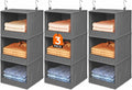 Lifewit RV Storage and Organization, Hanging Closet Shelves | 3 Shelf Front Anti-Slip Closet Organizers and Storage with 2 Sturdy Hooks, Vertical, Foldable, for Camper, Beige, 1 Pack by Lifewit