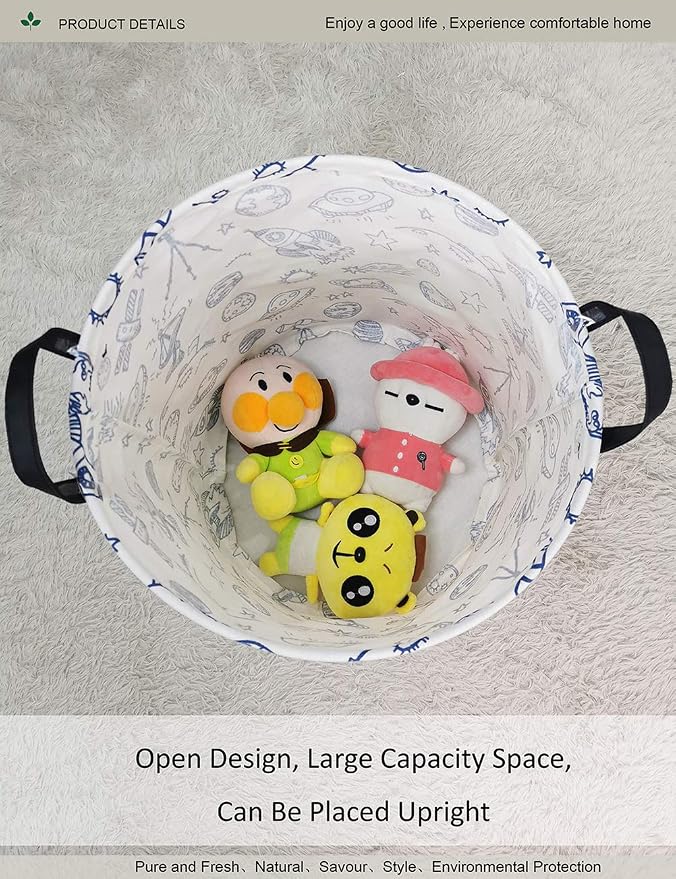 Round collapsible Large Space Rocket Laundry Hamper for Adults Kids - Image 4