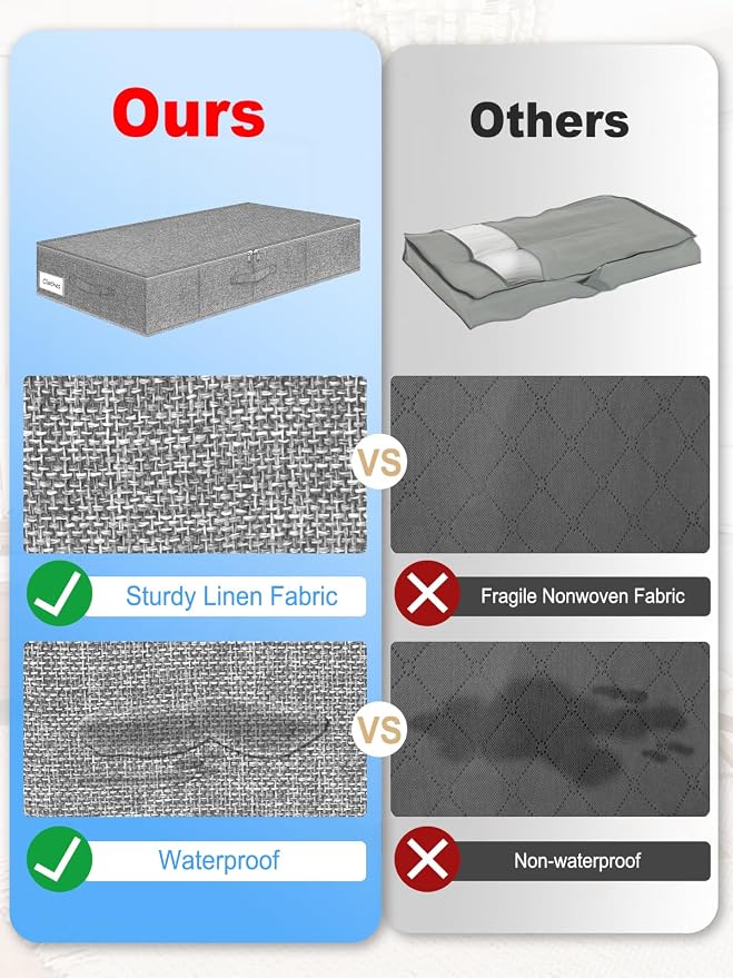 6.7-Inch Under Bed Storage Bin with Zipper Lid, Rigid Sides,2 Pack, Gray | Zipped Lid, Rigid Sides & Bottom, Large Clothes Organizer Box, Off-season Storage, Bedrooms, Closet Organization - Image 6