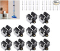 Broom Holder Wall Mount 10 Pack Heavy Duty Metal Mop Broomstick Shovel Handle Hanging Clips Clamp Organizer Hanger Rack Gripper Black by CooFel