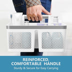 BYUNER Plastic Shower Caddy Dorm: Portable Bathroom Caddy Organizer with Handle and Holes, Cleaning Basket, Hard Shower Basket Storage Tote for Toiletry, College Dorm Room Essentials White/Silver - Image 9