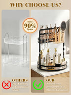 360 Rotating Makeup Vanity Organizer,Black 2-Tier Perfume Organizer - Image 7