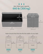 SONGMICS 30 Inches Folding Storage Ottoman Bench, Load 660 lb | Ottoman Foot Rest, Storage Chest, for Living Room, Entryway, Dove Gray and Ink Black, MINOTA Collection ULSF47G - Image 3